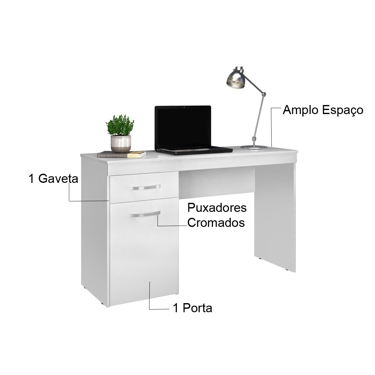09 mesa para computador escrivaninha 1 gaveta 1 porta gloria