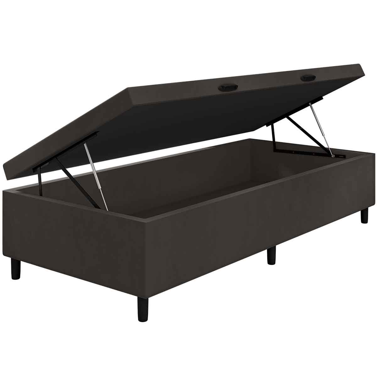 base box bau solteiro veludo marrom