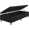 base box bau solteiro veludo preto