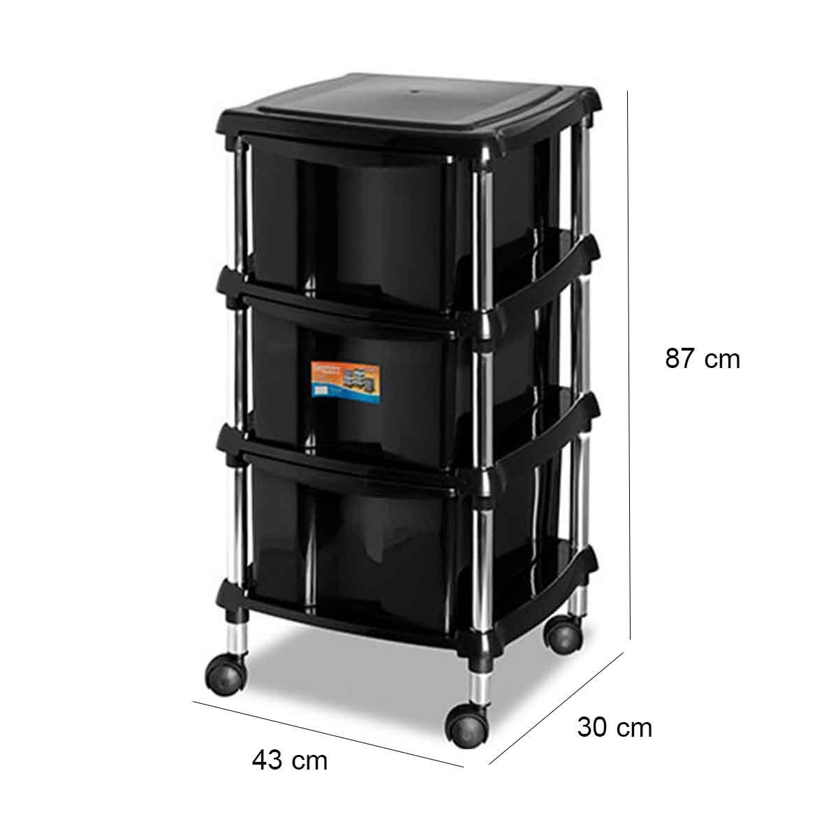 01 gaveteiro organizador multiuso 3 gavetas com rodizios casa chick