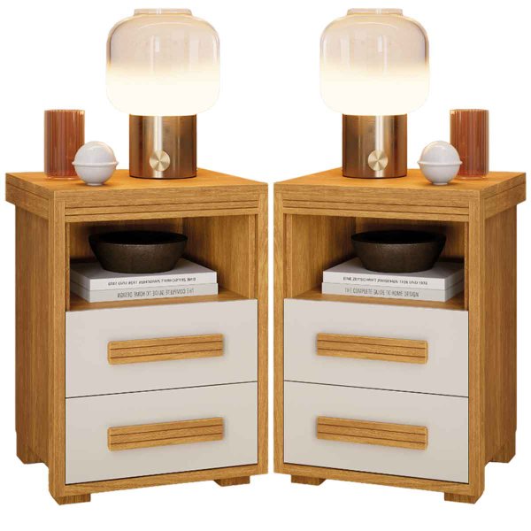 03 kit 2 mesas de cabeceira toquio 100 mdf casa chick
