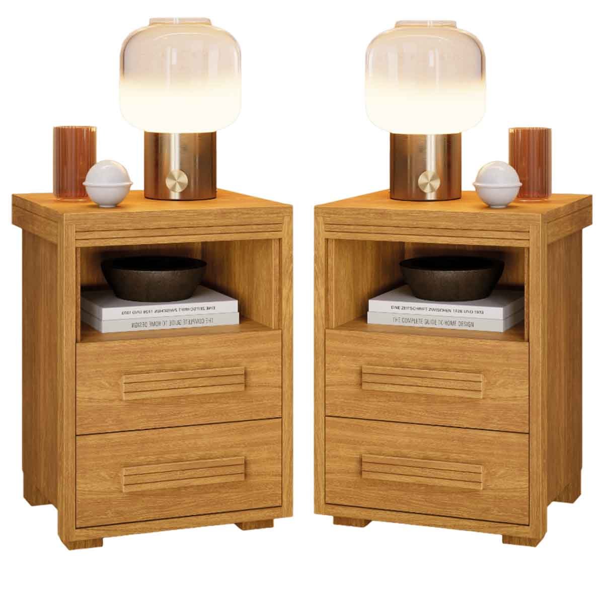 18 kit 2 mesas de cabeceira toquio 100 mdf casa chick