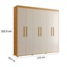 roupeiro milane 6 portas cinamomo off white 6