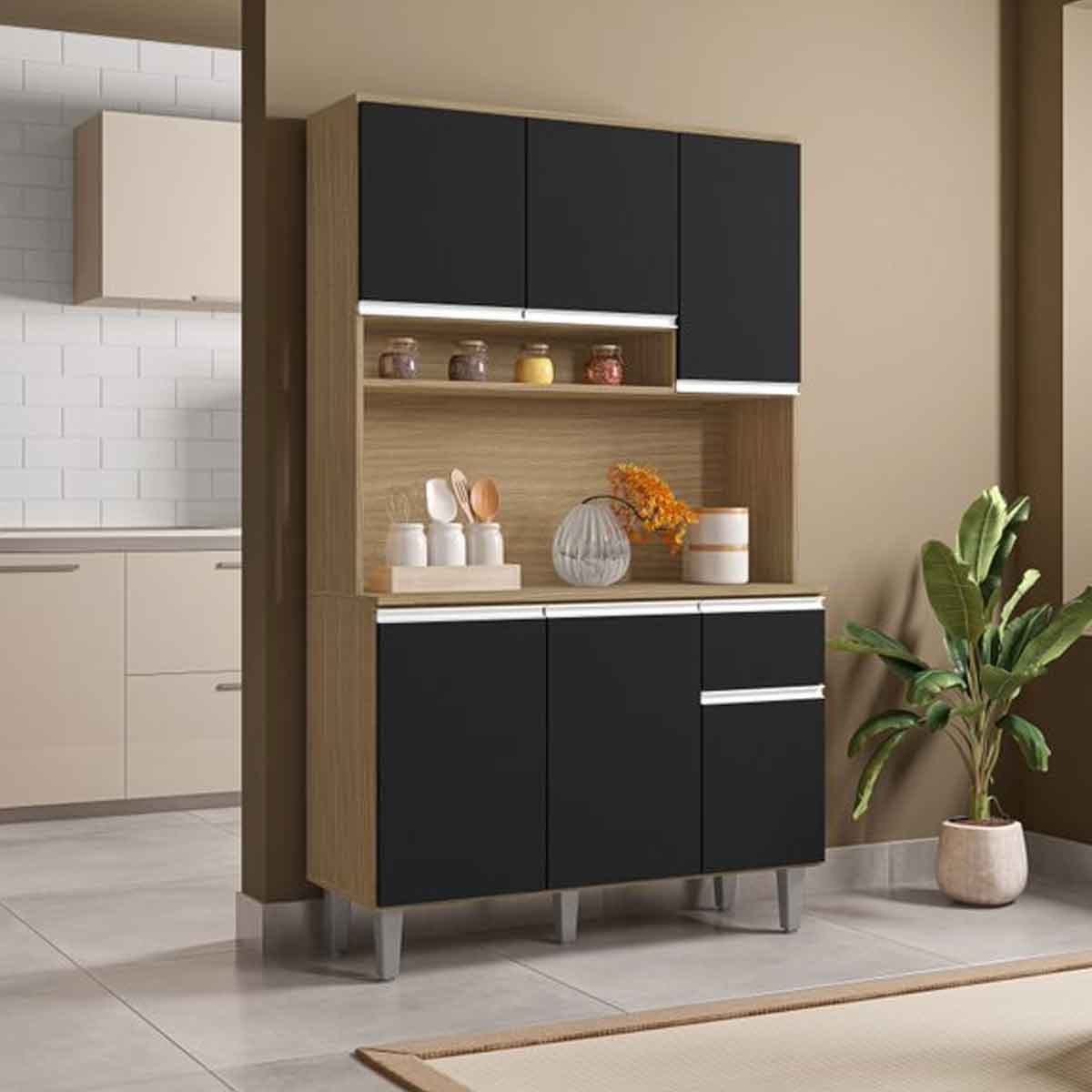 01 kit de cozinha magda 6 portas e 1 gaveta