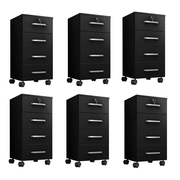 gaveteiros kit 6 preto
