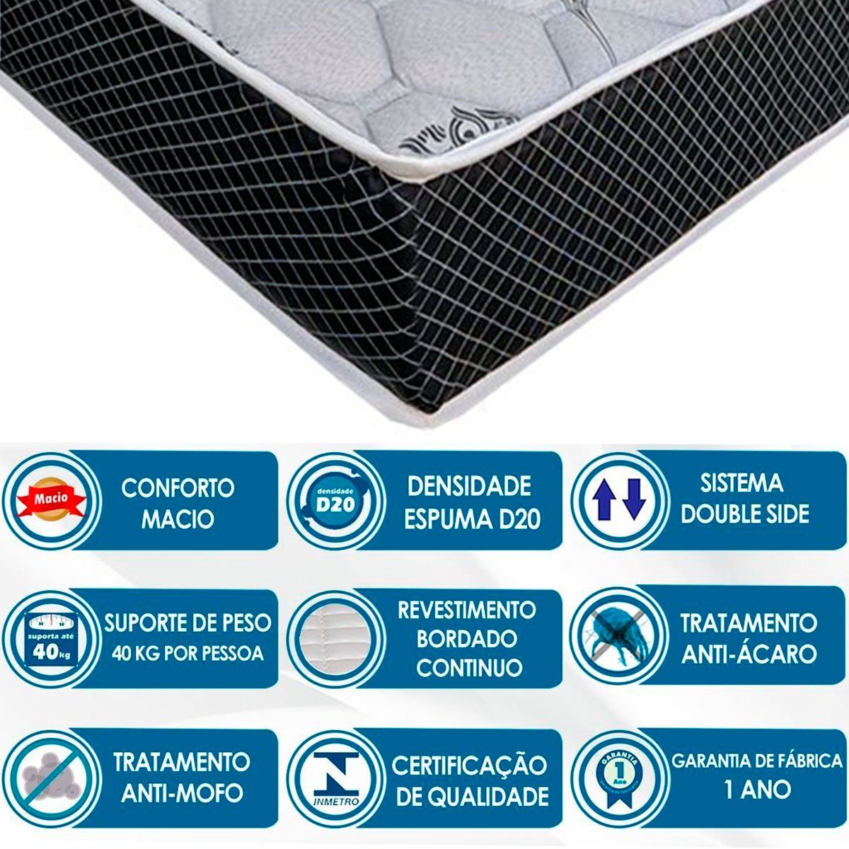 05 colchao solteiro espuma d20 comfortpedic line 88x188x12 cm orthoflex
