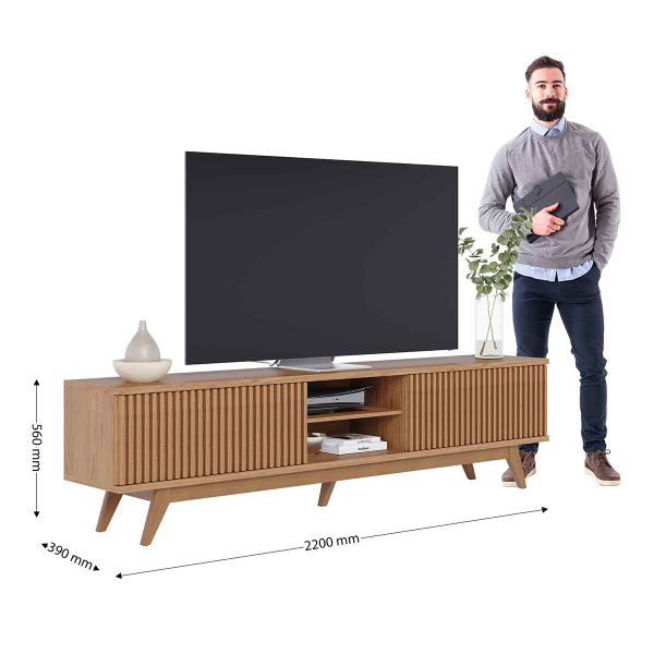Rack Bancada 4 Portas MDP Para TV até 75