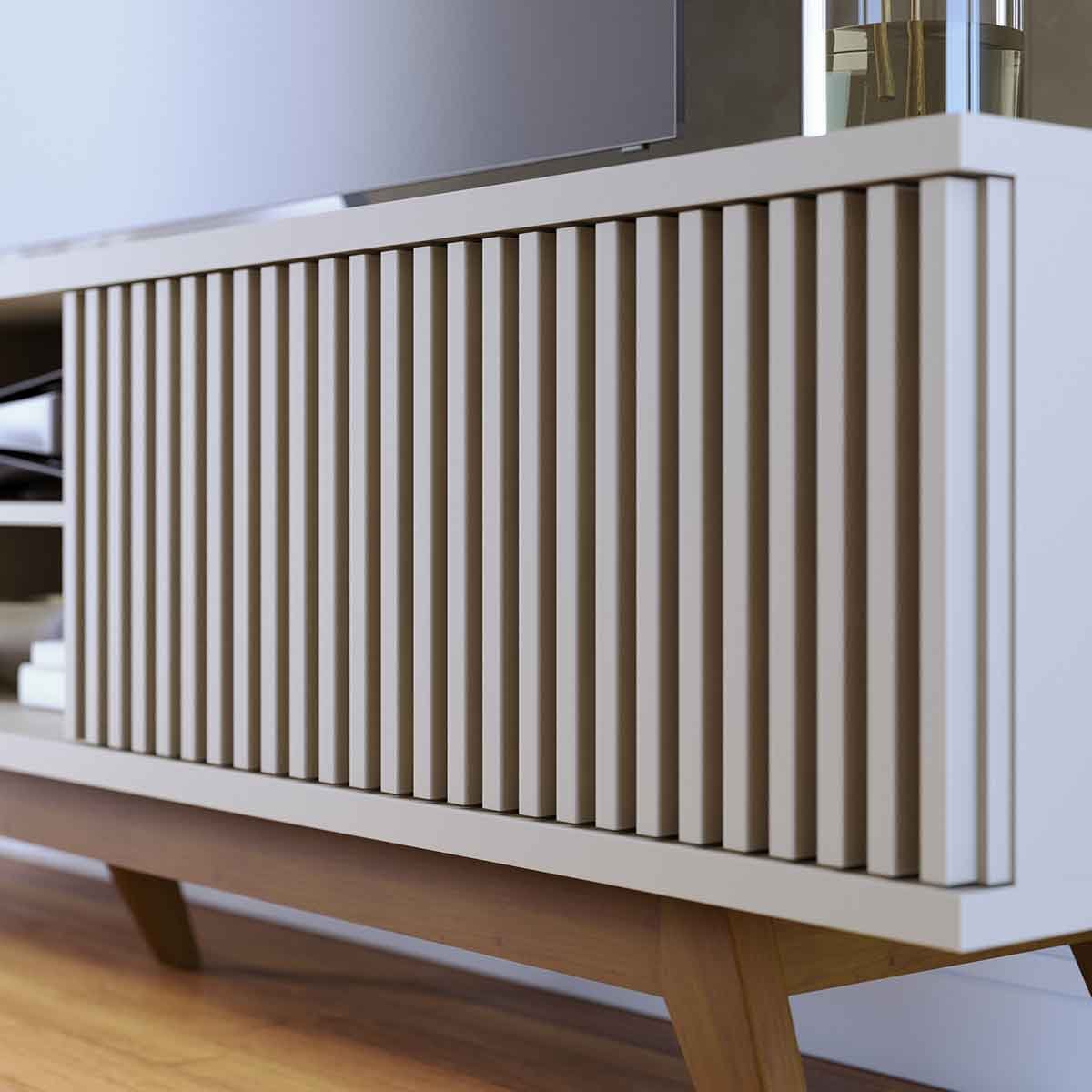 11 rack bancada bastiao 4 portas mdp para tv ate 75 polegadas