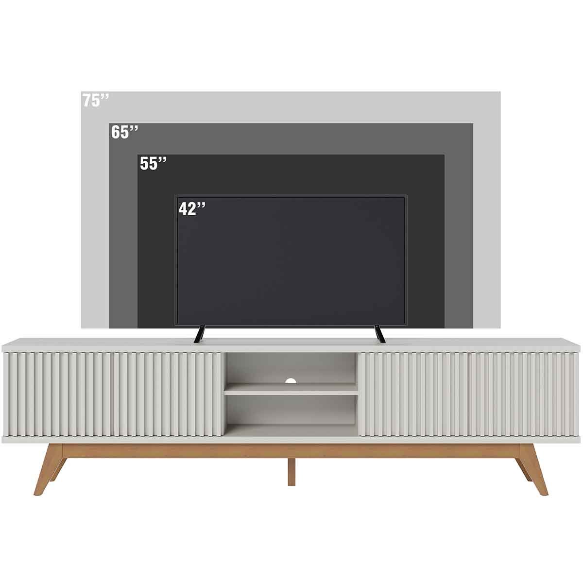 15 rack bancada bastiao 4 portas mdp para tv ate 75 polegadas