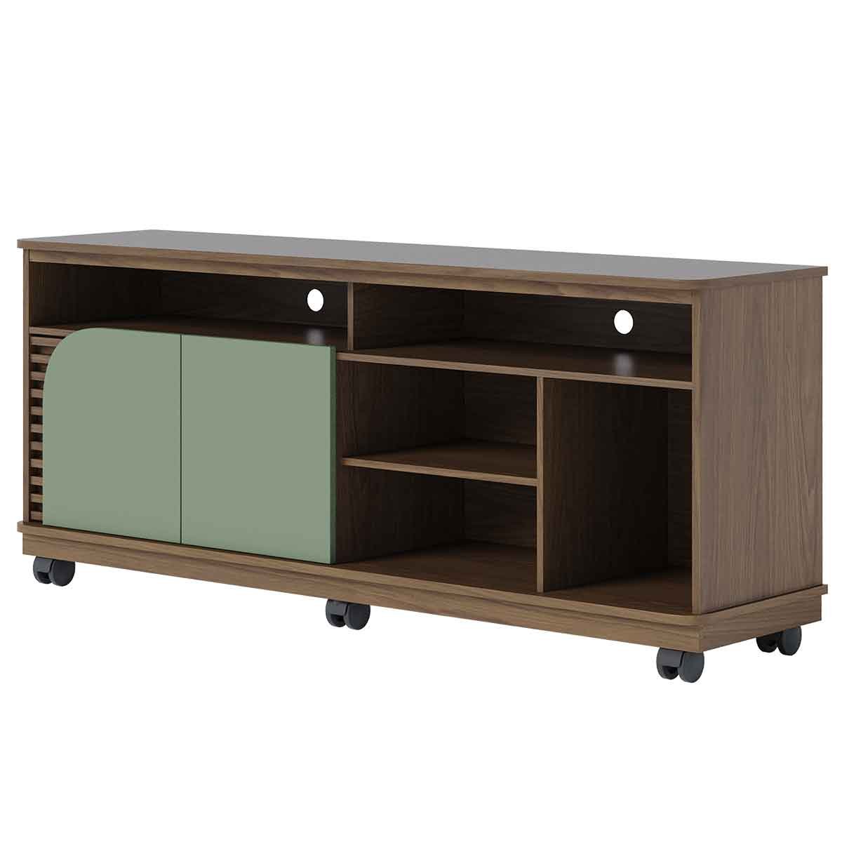 04 rack bancada jureli 2 portas 5 nichos tv ate 65 polegadas