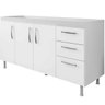 01 balcao de pia nathan 160 cm 3 portas e 3 gavetas branco