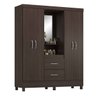 01 guarda roupa capelinha 4 portas 2 gavetas lady ebano
