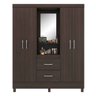 02 guarda roupa capelinha 4 portas 2 gavetas lady ebano