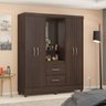 04 guarda roupa capelinha 4 portas 2 gavetas lady ebano