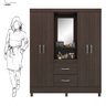 07 guarda roupa capelinha 4 portas 2 gavetas lady ebano