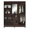 02 guarda roupa capelinha 4 portas 3 gavetas embau ebano