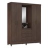 04 guarda roupa capelinha 4 portas 3 gavetas embau ebano