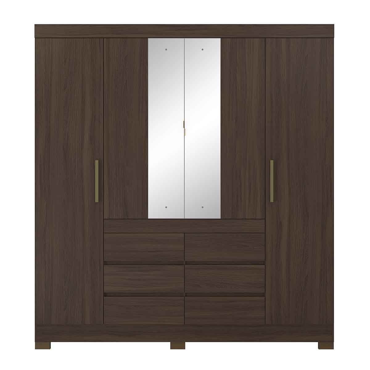 09 guarda roupa casal 4 portas 6 gavetas com espelho caio