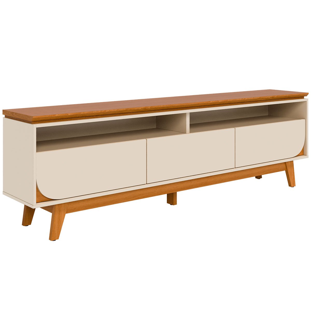 02 rack bancada serena 3 gavetas para tv de 75 polegadas