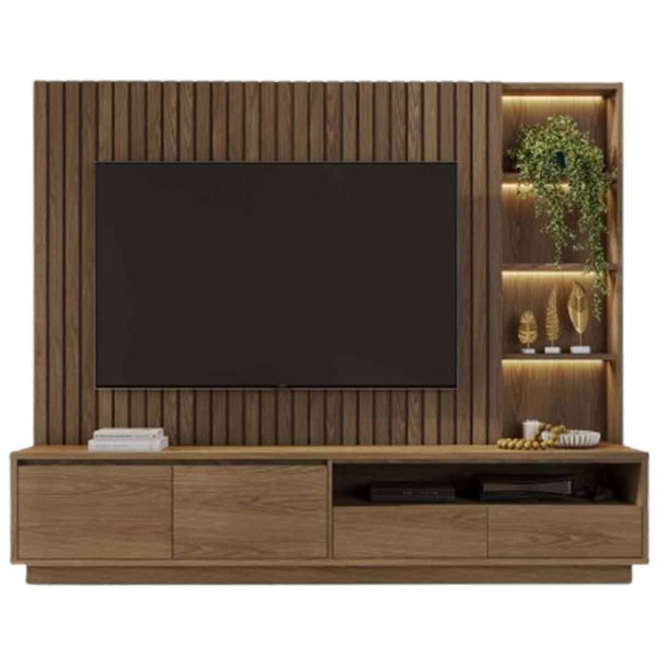 01 painel home ripado cancao 4 gavetas mdp 82 polegadas