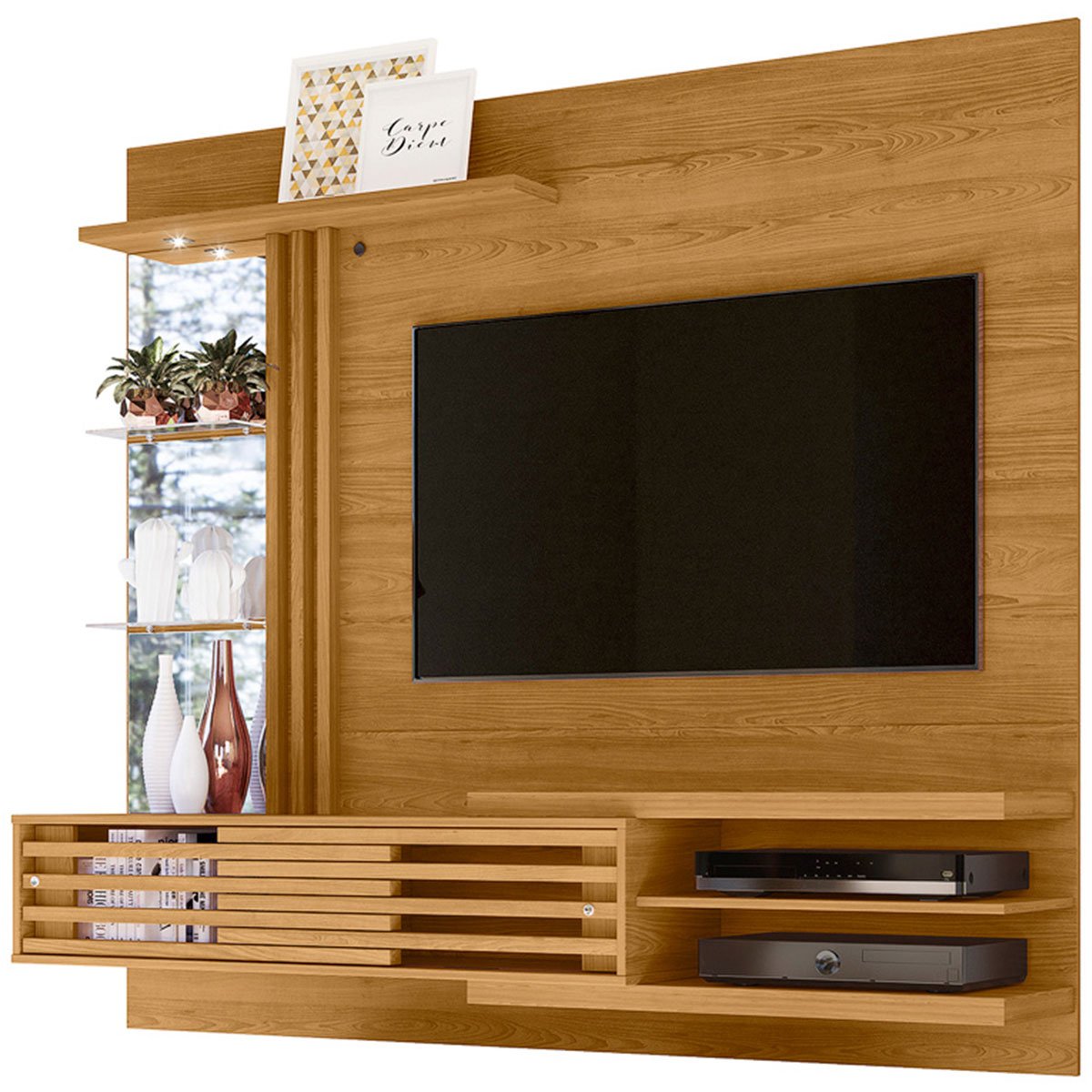 painel suspenso para tv 55 polegadas com 2 portas sidnei cumaru