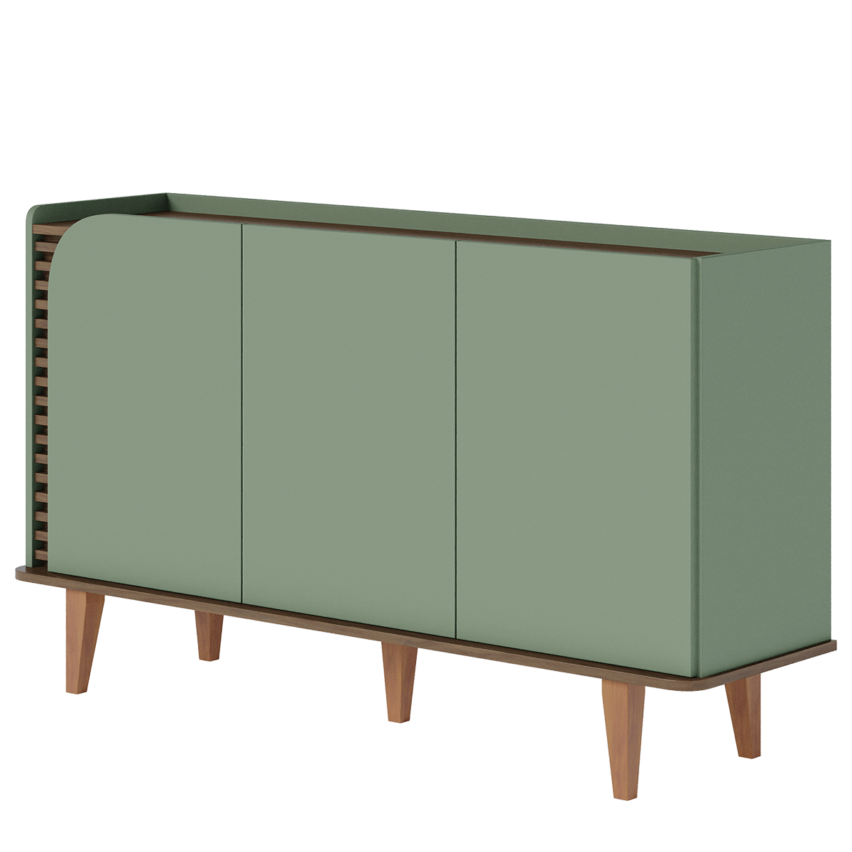 02 buffet jatoba c ripado artesanal e pes de madeira