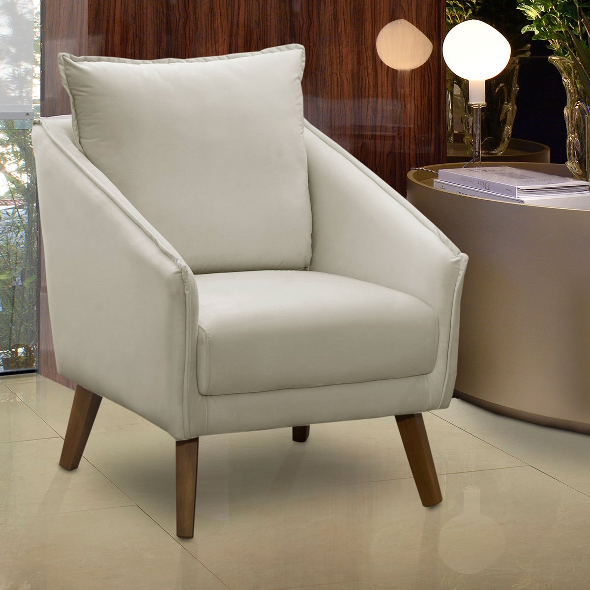 poltrona elea veludo bege ta 7074 1