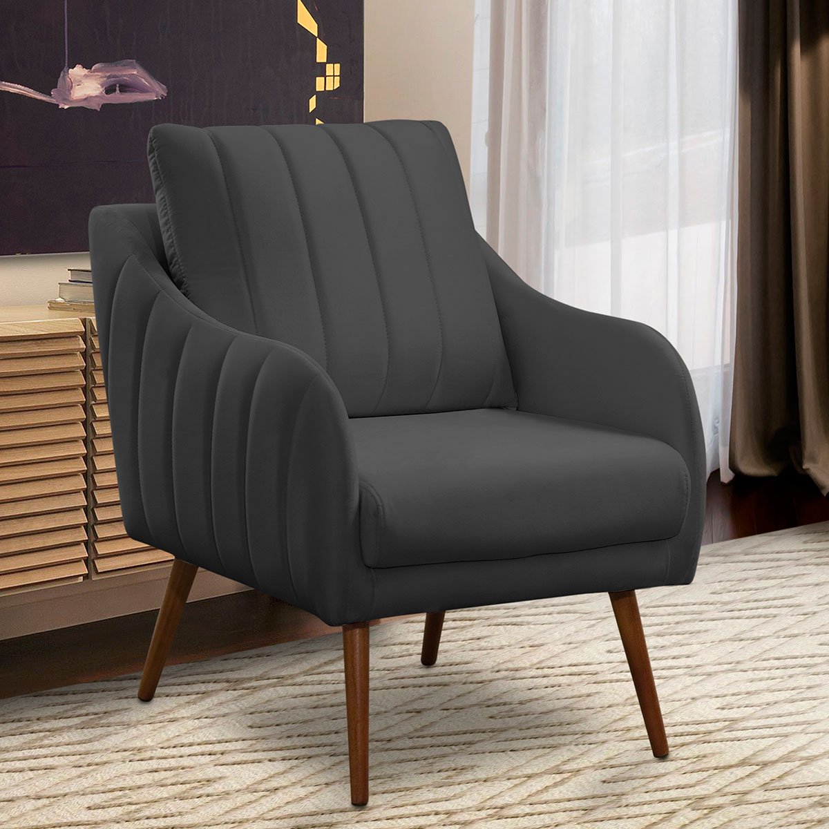 poltrona libia veludo cinza ta 7029 2