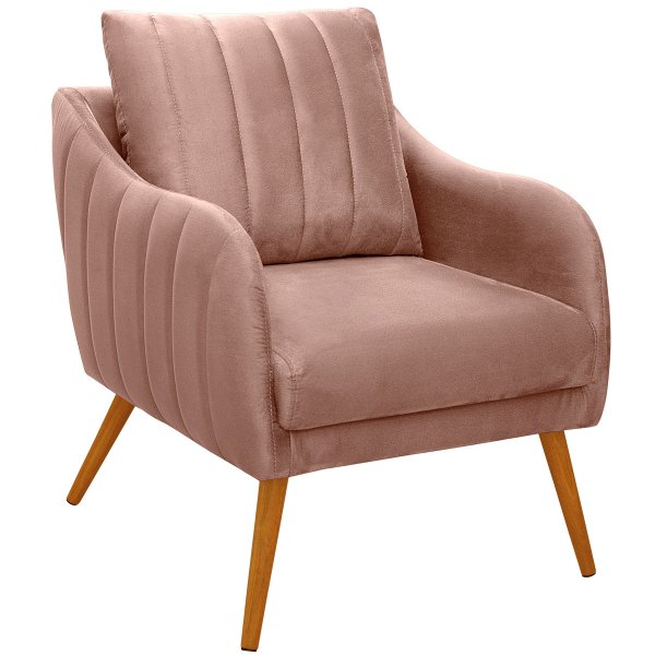 poltrona libia veludo rose ta 7050