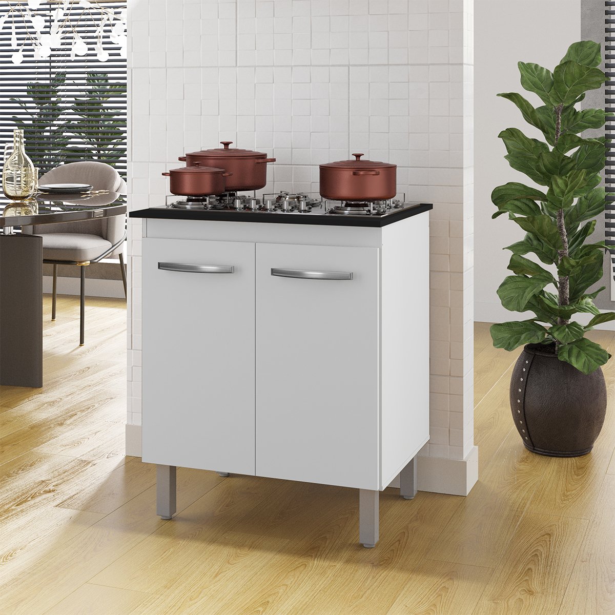 01 balcao cooktop 2 portas mdp uv pes regulaveis jasmim