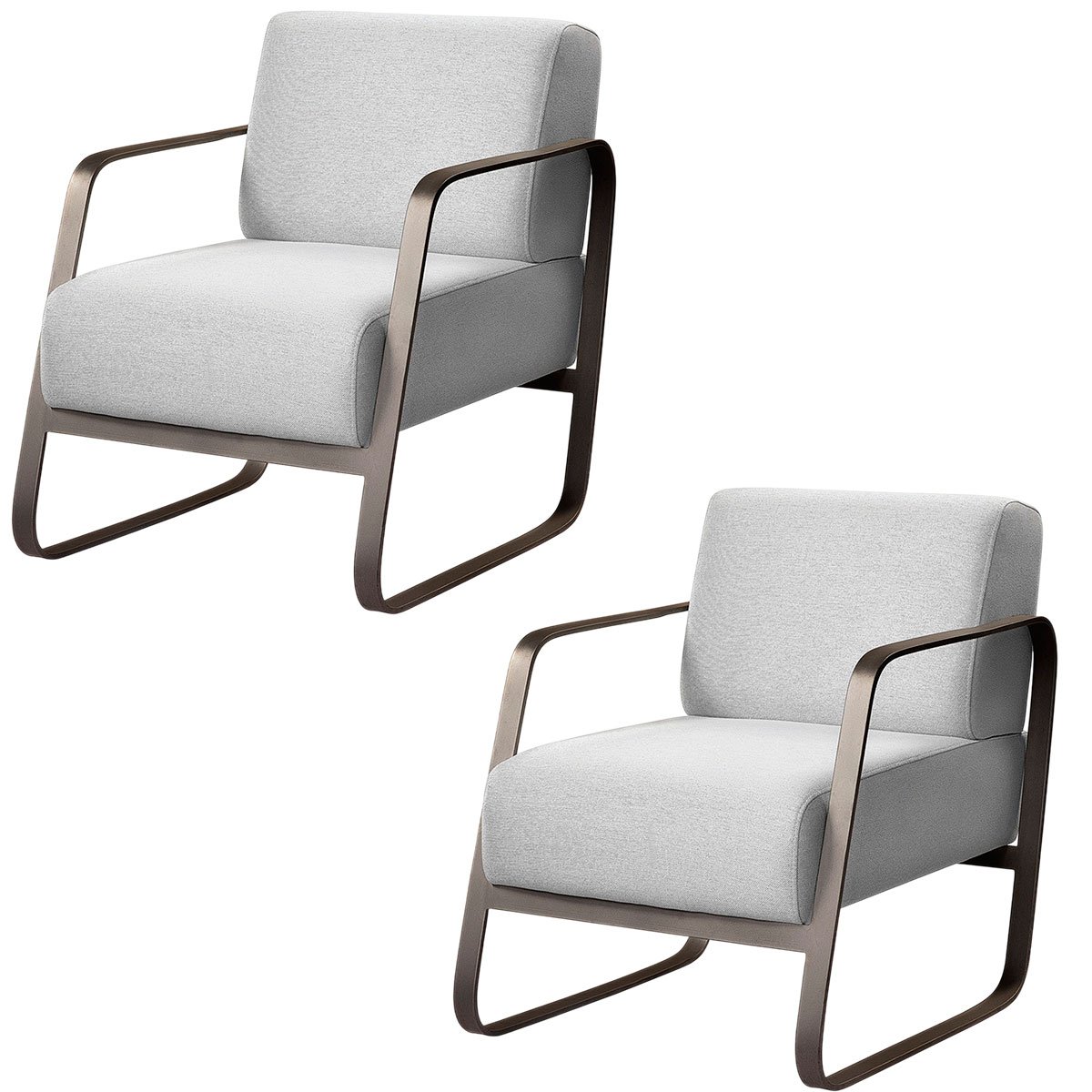 kit poltrona mumbai linho cinza tc 7205