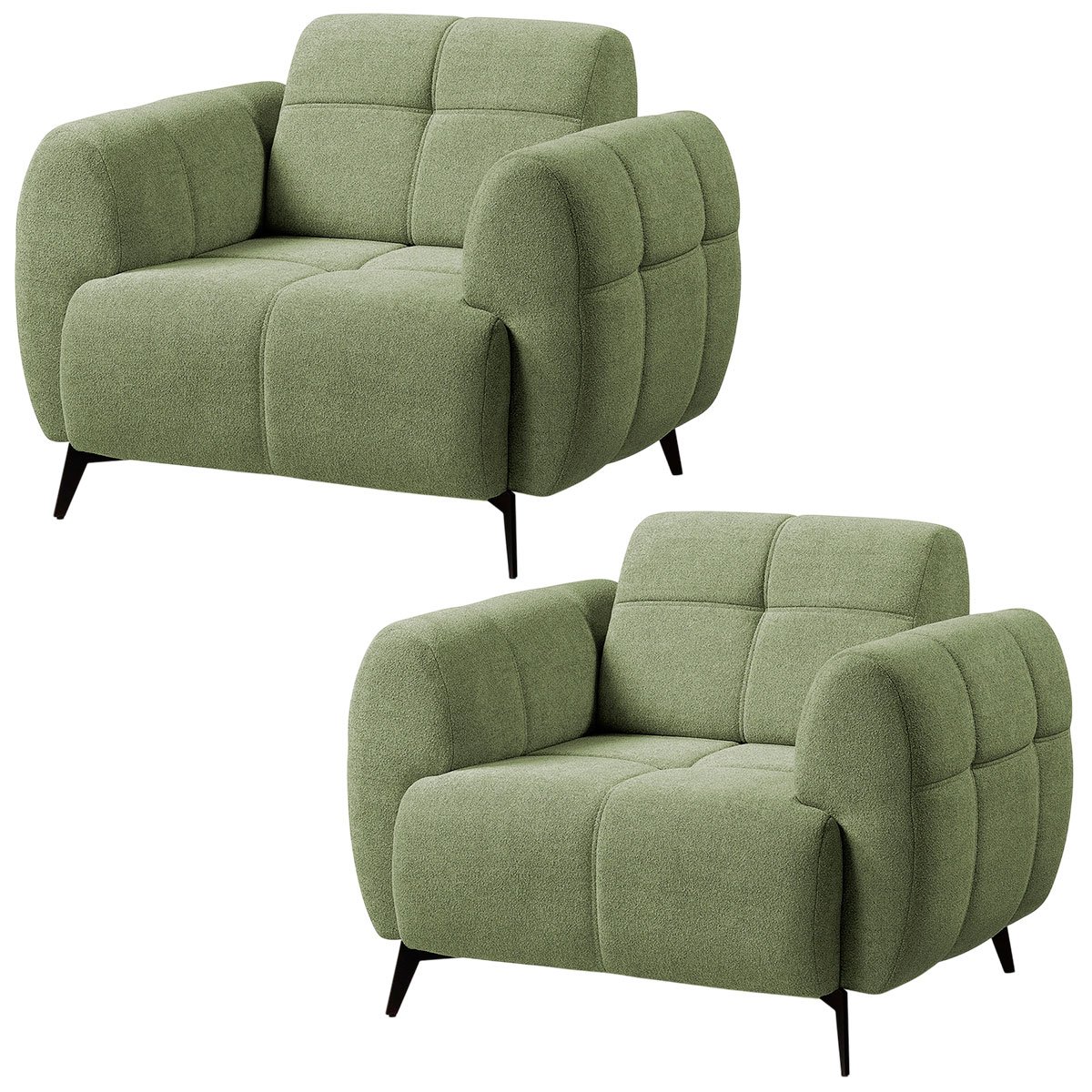 kit poltrona quenia linho verde tc 7138
