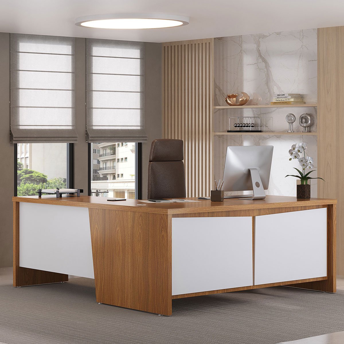 mesa chefia branco ambiente 3