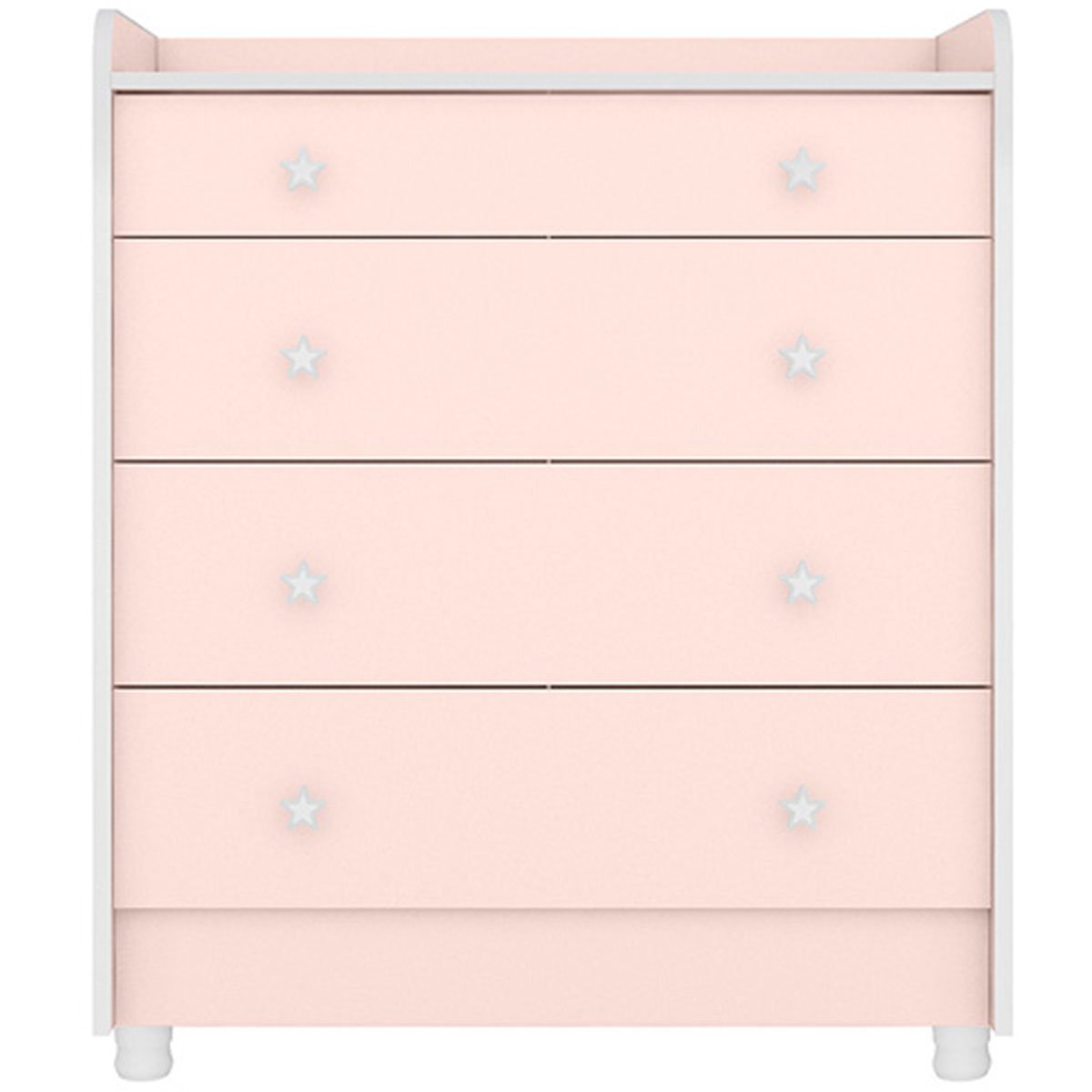 comoda doce sonho 4 gavetas com trocador pe rosa