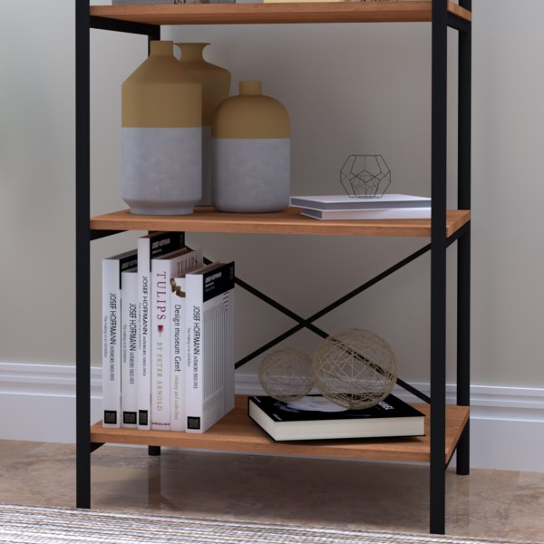 01 multiuso estrutura em aco e 4 prateleiras em mdp para organizacao paloma