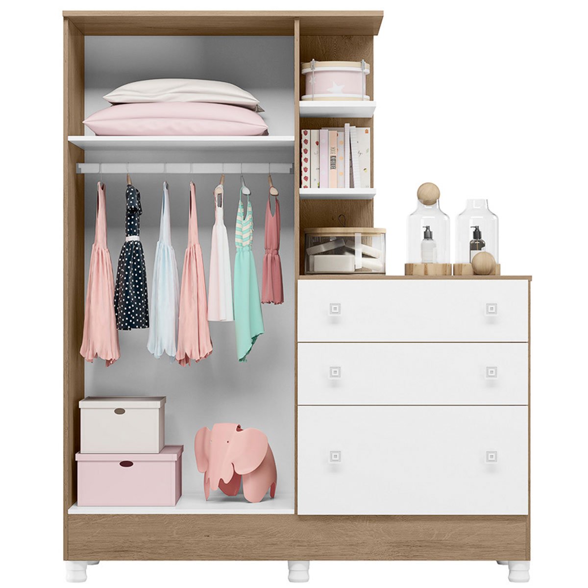 guarda roupa com comoda doce sonho pecarvalho branco1