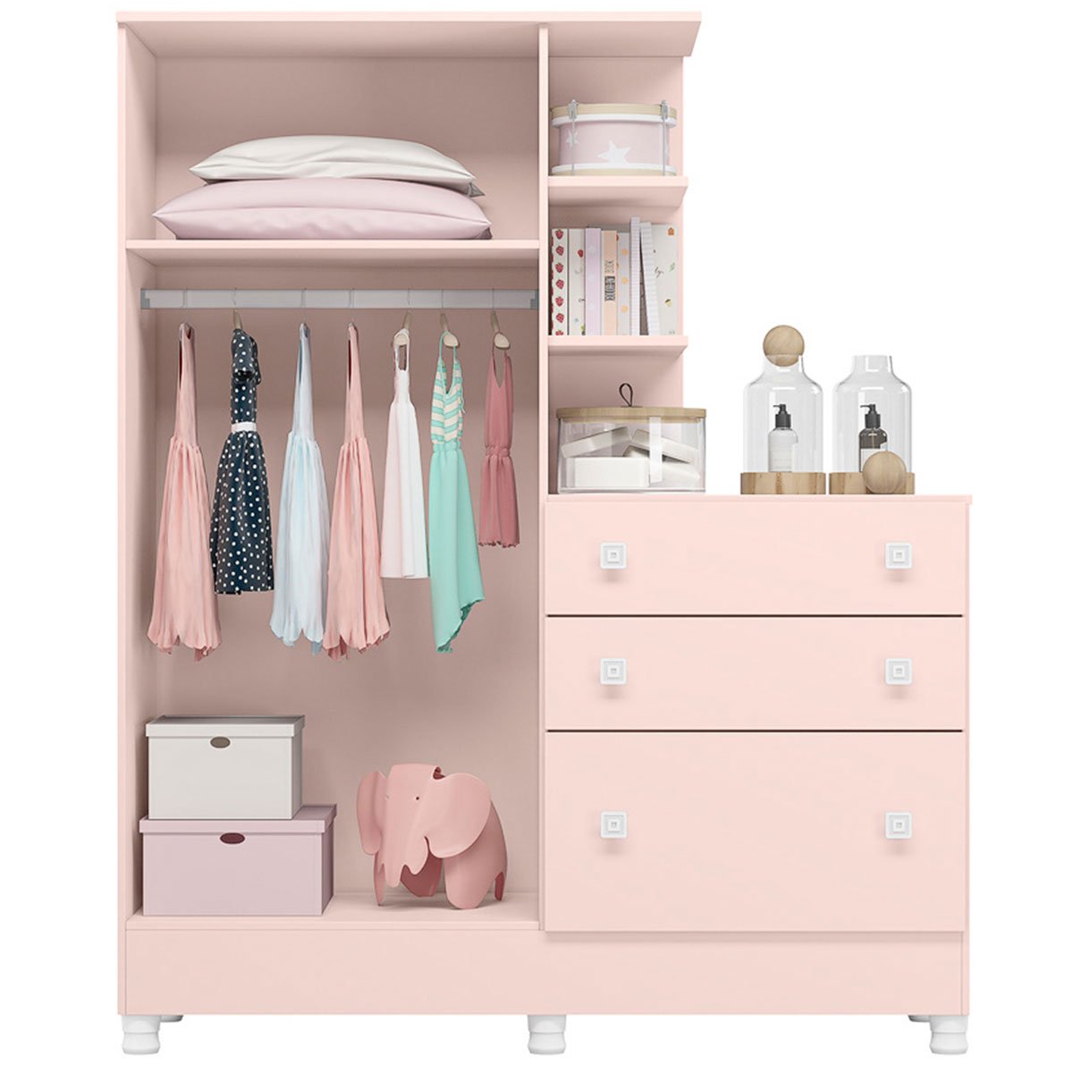 guarda roupa com comoda doce sonho pe rosa1