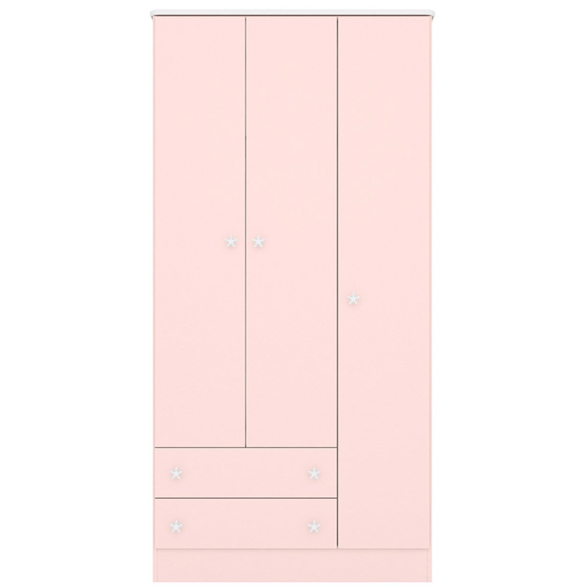 guarda roupa 3 portas doce sonho rosa
