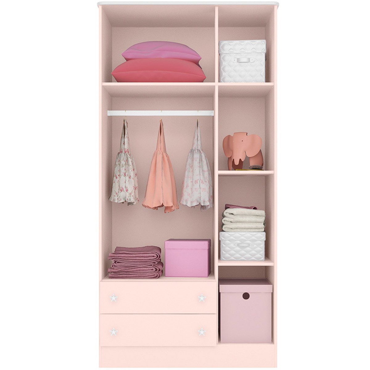 guarda roupa 3 portas doce sonho rosa1