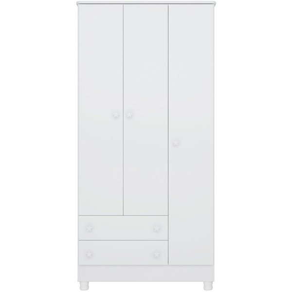 guarda roupa 3 portas pe doce sonho branco
