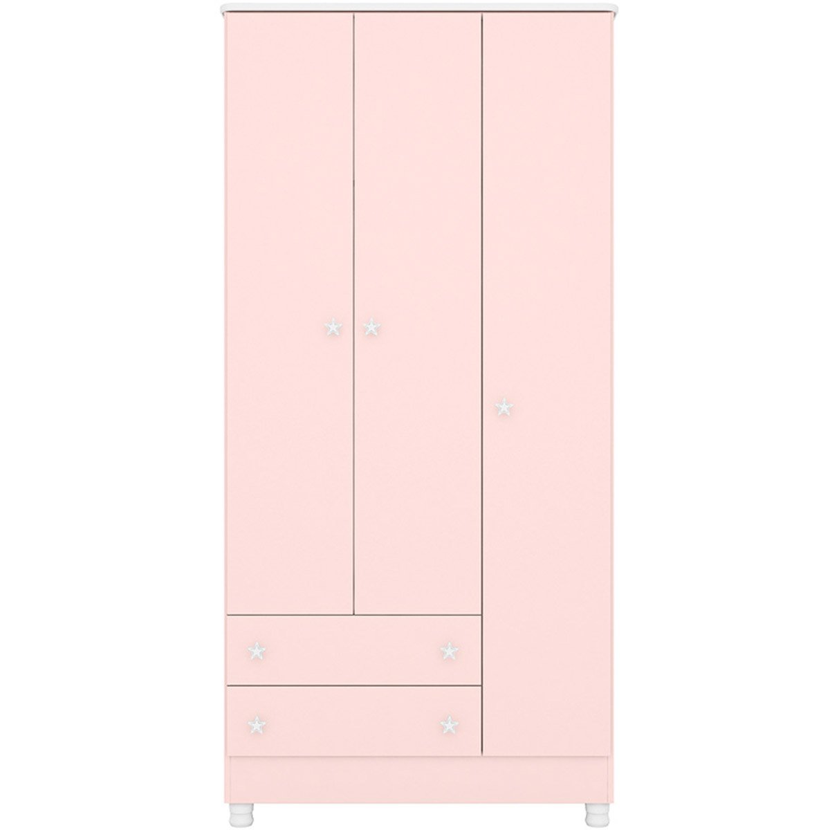 guarda roupa 3 portas pe doce sonho rosa