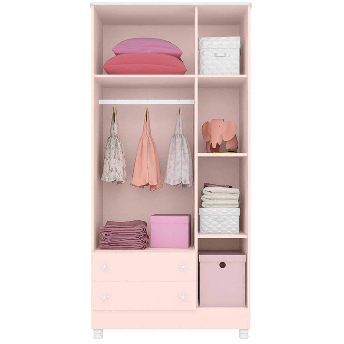 guarda roupa 3 portas pe doce sonho rosa1