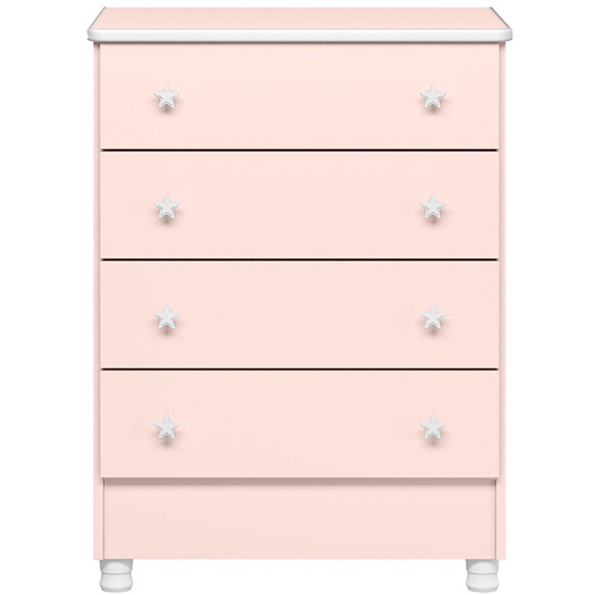 comoda 4 gavetas pes doce sonho rosa