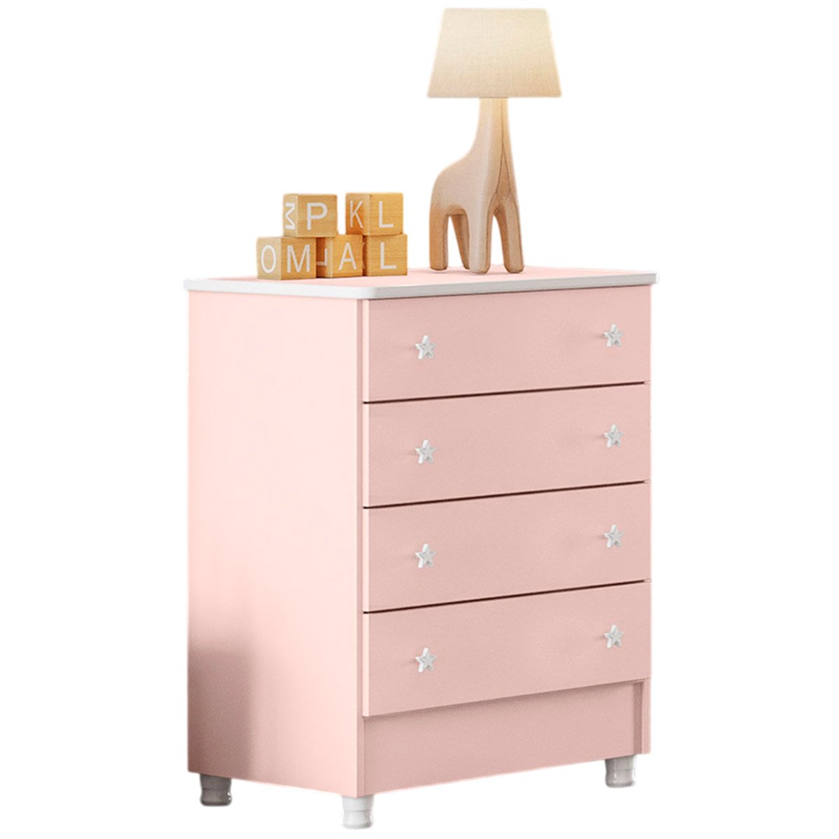 comoda 4 gavetas pes doce sonho rosa2