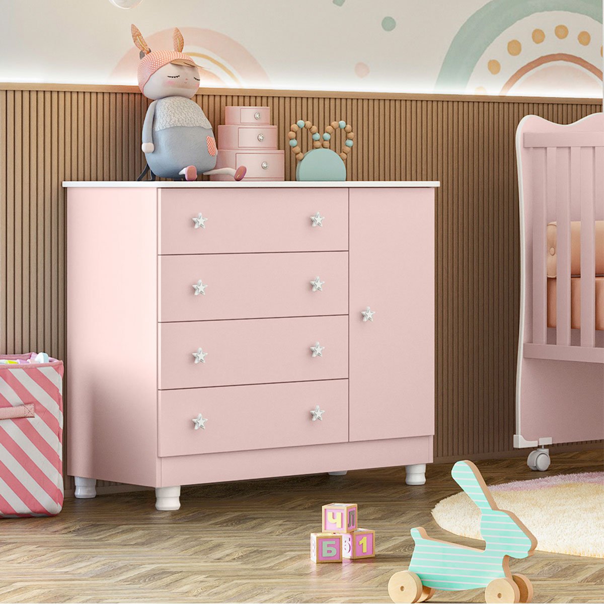 comoda sapateira pes doce sonho rosa2