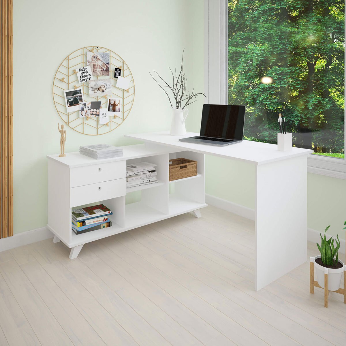 escrivaninha gold branco ambiente