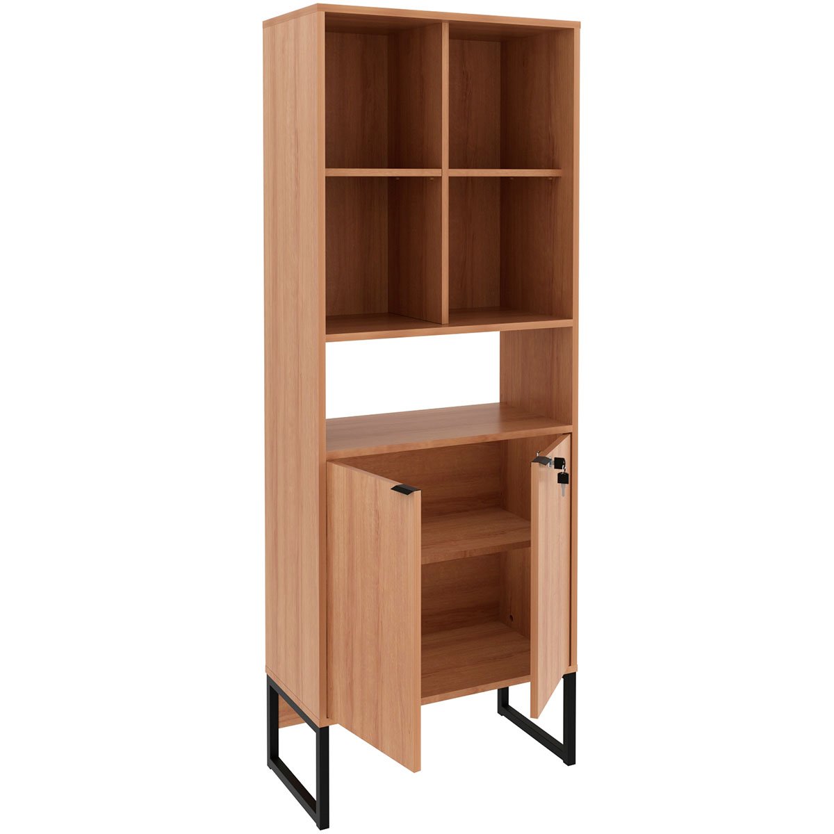 armario estante com 2 portas me4155 amendoa1