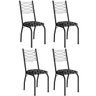 kit 4 cadeiras 262 preto flor