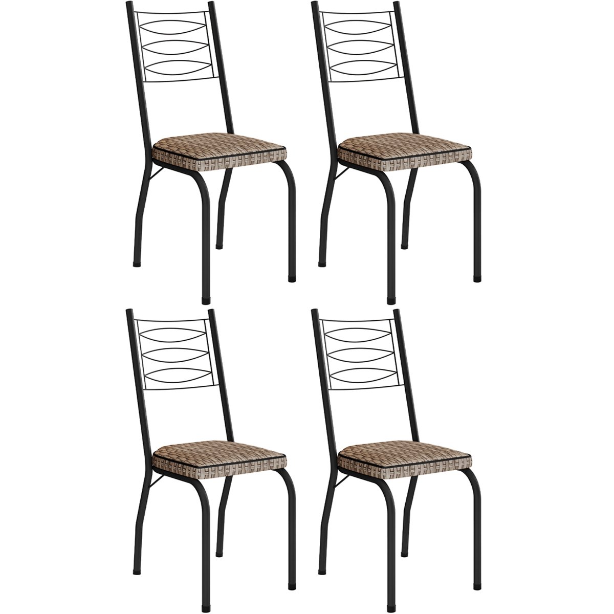kit 4 cadeiras 262 preto rattan