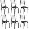 kit 6 cadeira 262 preto flor